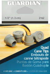 CANE TIP QUAD 1/2" GRAY PK/4