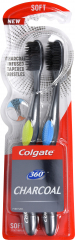 COLGATE 360 CHARCOAL TOOTHBRUSH SOFT 2 PK