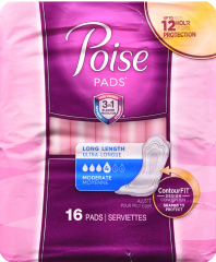 POISE PAD MODERATE ABS LONG CS/16