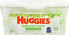 HUGGIES BABY WIPE NAT/CARE FF TUB 64