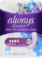ALWAYS DISCREET PAD MODERATE REGULAR 20 CS/3