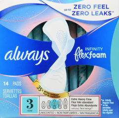 ALWAYS INFINITY EX HEAVY UNSCENTED W/WINGS 14