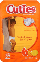 CUTIES BABY DIAPER SIZE 6 35+ LB 23 (4)