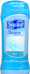 SUAVE INVISIBLE SOLID SHOWER FRESH 2.6 OZ 2PK