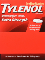 TYLENOL CAPLET X/STR 2PK CTN/50 DISPENSER PK