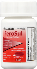 FERROUS SULF TAB 325 MG (5GR) 100 RED MAJOR
