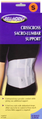 BACK BRACE CRISSCROSS 10" WHT SM 24-30"