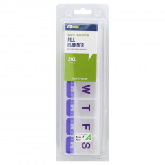 PILL REMINDER WEEKLY 7 COMP PUSH BUTTON XXL  