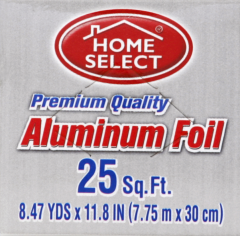 HOME SELECT ALUMINIUM FOIL 25 SQ FT CS/24    
