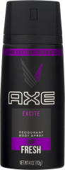 AXE MEN DEODORANT BODY SPRAY EXCITE 4 OZ     