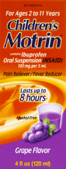 MOTRIN CHILDREN IBUPROFEN SUSP GRAPE 4 OZ    