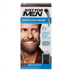 JUST FOR MEN MUSTACHE/BEARD/S-BURN MED BROWN 