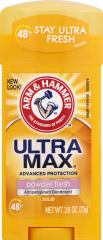 ARM & HAMMER ULTRAMAX SOLID OVAL PW/FR 2.6OZ 