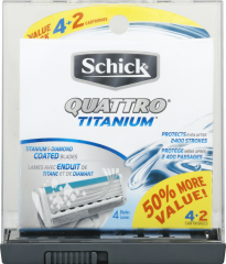 SCHICK QUATTRO TITANIUM REFILL VALUE PK MEN 6