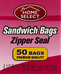 HOME SELECT SANDWICH BAG 50 CT CS/24         