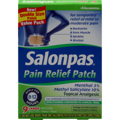 SALONPAS PAIN RELIEVING PATCH LARGE BX/9     