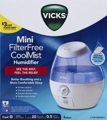 HUMIDIFIER COOL MIST FILTER FREE .5G VICKS   