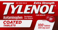 TYLENOL COATED TAB EXTRA STRENGTH 500 MG 100 