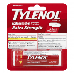 TRL TYLENOL CAPLET EXTRA STRENGTH 10 CTN/12  