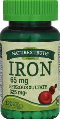 FERROUS SULFATE IRON 65 MG TAB 120 NT        