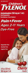 TYLENOL CHILD SUSP DYE FREE LIQ CHERRY 4 OZ  