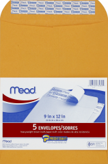 ENVELOPE 9 X 12 SELF SEAL 5 CTN/12           