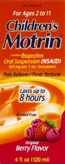 MOTRIN CHILDREN OTC IBUPROFEN SUSP BERRY 4 OZ
