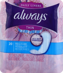 ALWAYS PANTILINER THIN UNSCENTED REGULAR 20  
