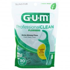 GUM PROFESSIONAL CLEAN FLOSSERS 90 MINT      