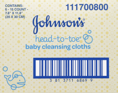 J&J CLEANSING CLOTHS HEAD TO TOE 15          