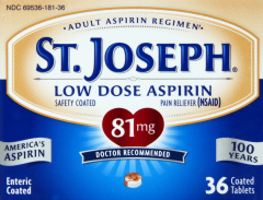 ST JOSEPH L/D ADULT ASPIRIN TAB 81 MG 36     