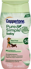 COPPERTONE W/BABIES PURE & SIM LOT SPF50 6OZ 