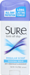 SURE WIDE SOLID DEODORANT REGULAR 2.7 OZ     