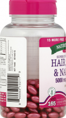 HAIR SKIN & NAIL W/BIOTIN 5000MCG SGEL 165 NT