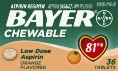 BAYER ASPIRIN TAB CHILDREN ORANGE 36         