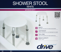 SHOWER CHAIR W/OUT BACK ROUND STOOL DR       