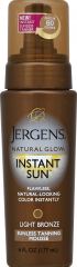 JERGENS NATURAL GLOW INST SUN MOUSSE LT 6 OZ 