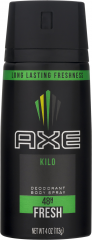 AXE MEN DEODORANT BODY SPRAY KILO 4 OZ       