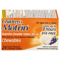 MOTRIN CHILDRENS CHEW GRAPE DYE FREE 24      