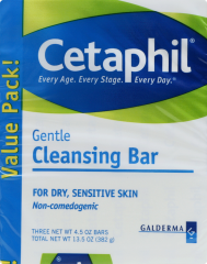 CETAPHIL GENTLE CLEANSING BAR 4.5 OZ 3 PK    