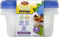 HOME SELECT SM RECT FOOD CONTAINER 4PK CS/12 