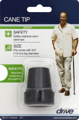 CANE TIP 3/4" BLK EA DR                      