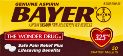 BAYER ASPIRIN TAB 5 GR 50                    