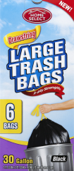 HOME SELECT DRAWSTRING 30 GAL 6 CT CS/24     