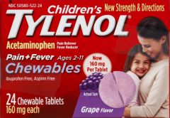 TYLENOL CHILD CHEW GRAPE 24                  