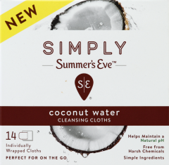 SUMMERS EVE SIMPLY COCONUT WATER CLOTH 14    