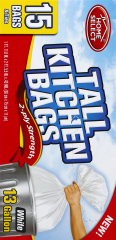 HOME SELECT KITCHEN BAG 13 GAL 15 CT CS/24   