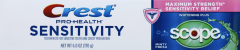 CREST SENSITIVITY + SCOPE TOOTHPASTE 6 OZ    