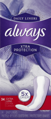ALWAYS P/LINER MAX PROTECTION DRI-LINERS 34  