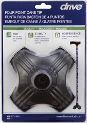 CANE TIP QUAD SUPPORT 3/4" BLK DR            